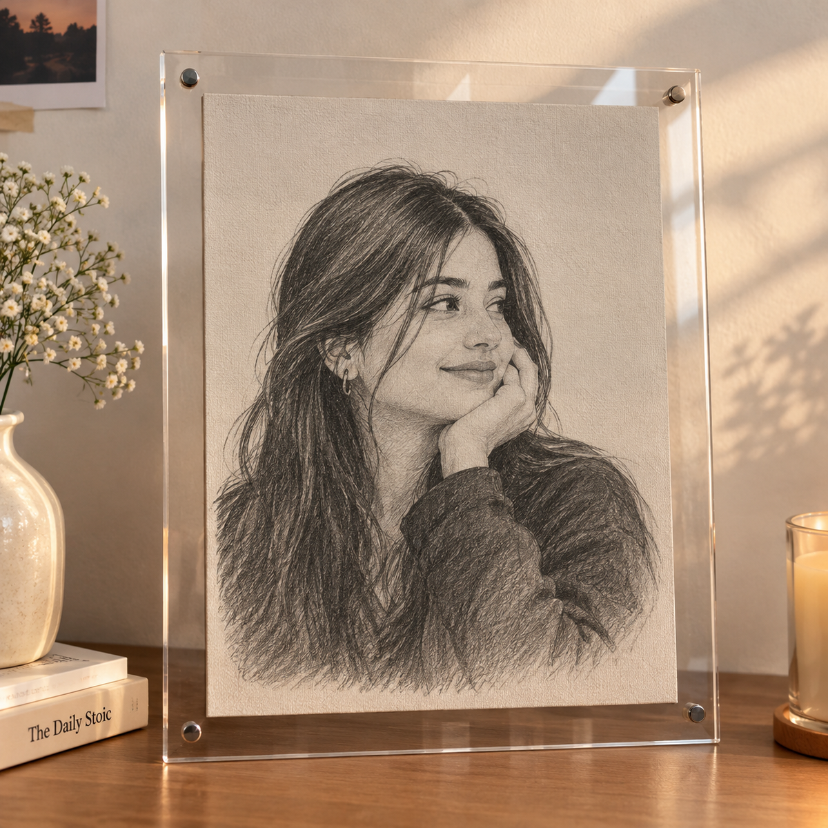 Pencil Art on Acrylic Glass