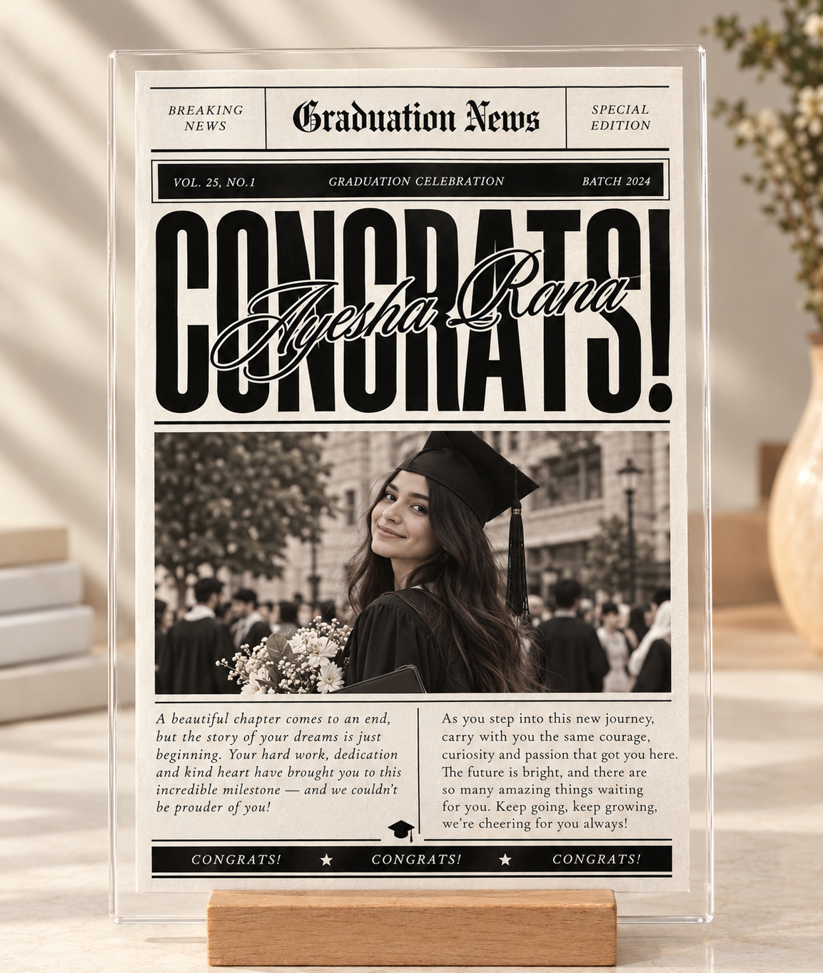 Headline Graduation Acrylic Plaque (Customized)